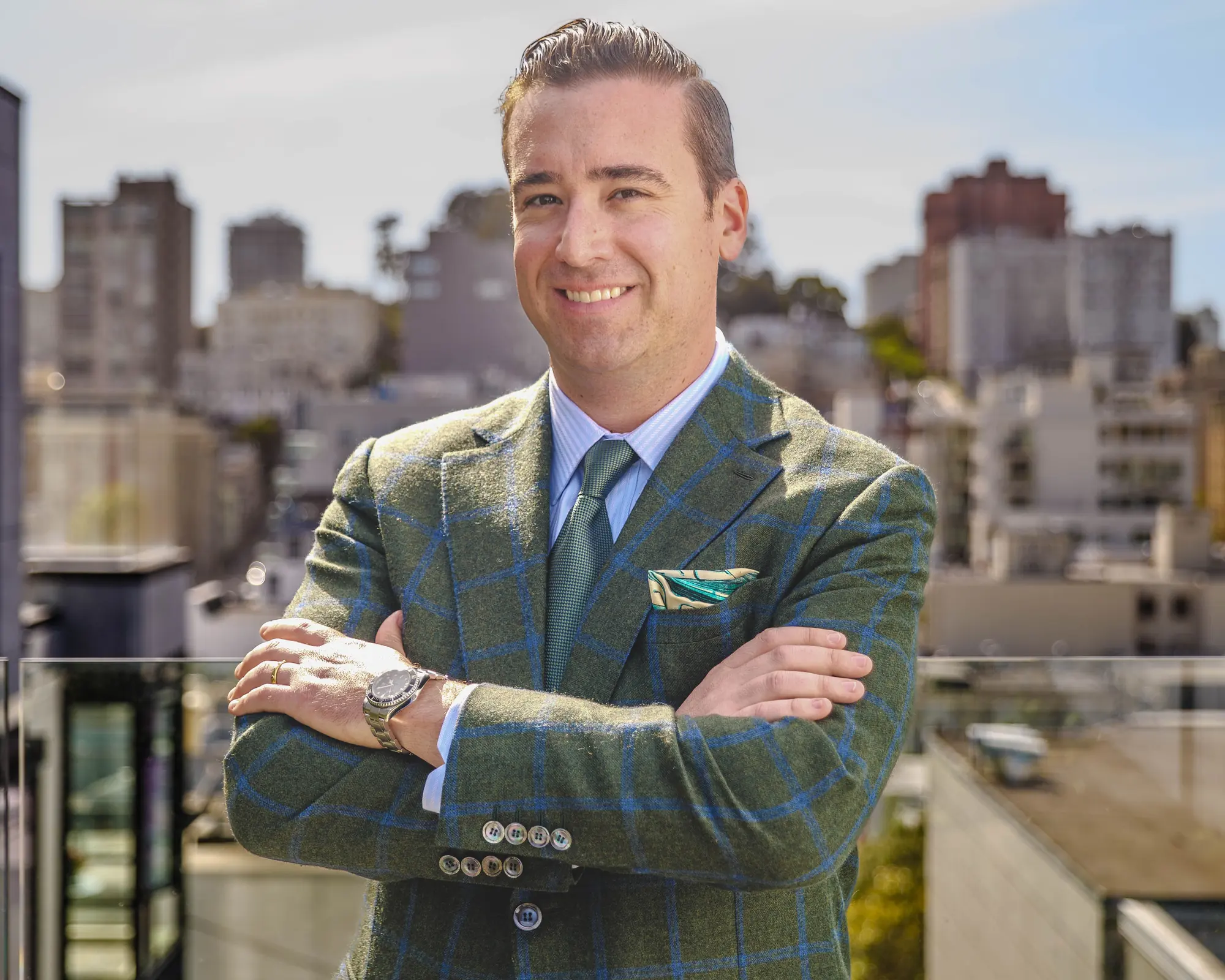 Asher McInerney on a San Francisco rooftop