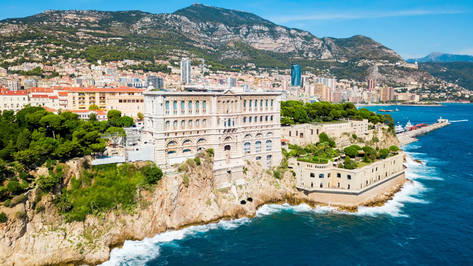 Monaco's coastline and hillside residences above the sea